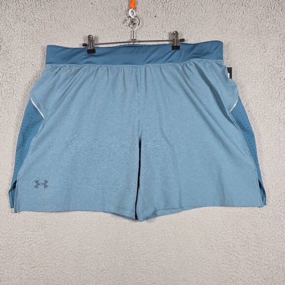 Under Armour UA Shorts Mens Size 2XL Green Blue Launch Elite 7" Performance NWT - Picture 1 of 11